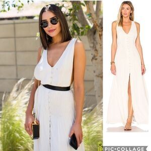 House of Harlow 1960 Shane Gold Button Slit Dress